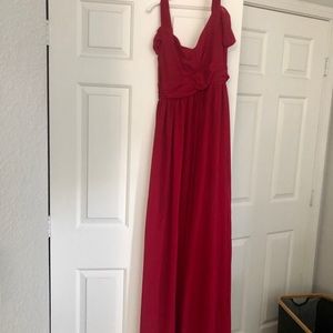 Flowy long red dress
